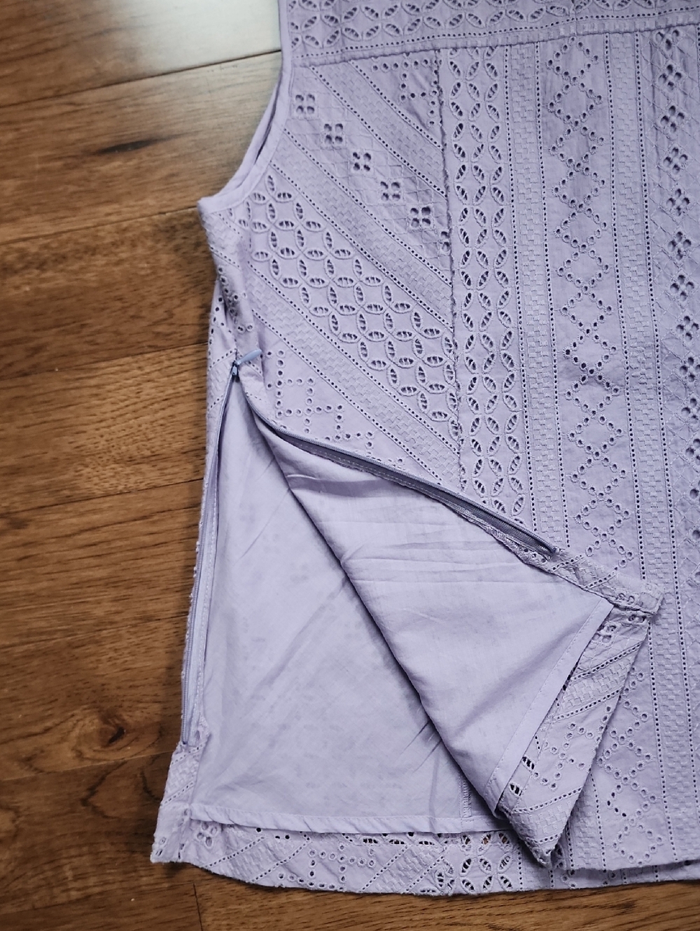 NWOT Talbots Lavender Lined Eyelet Sleeveless Tank Top - Picture 4 of 7